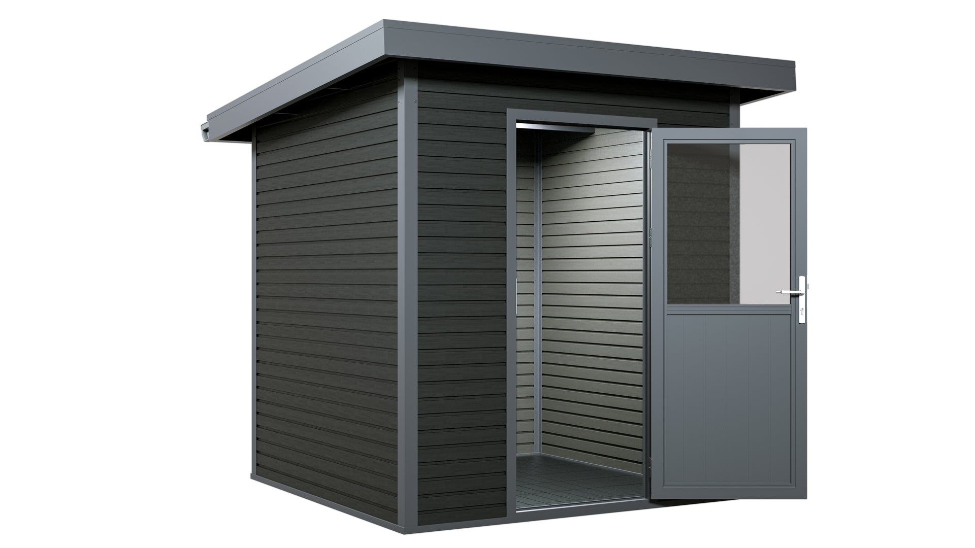 WPC Gartenhaus Linia 2020 inkl. Dachrinnen-Set, 2-farbig Grau/Anthrazit