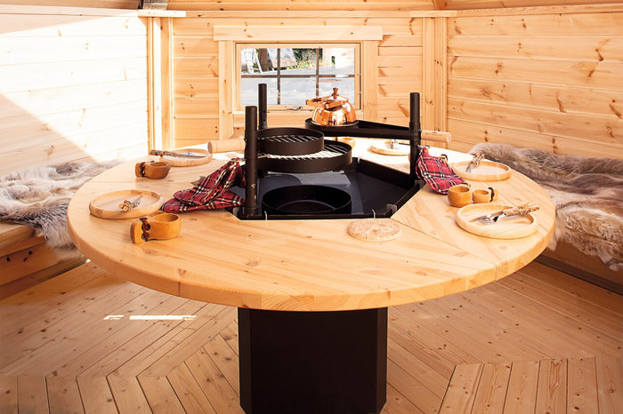 Wolff Finnhaus Runder Holztisch für Grillkota