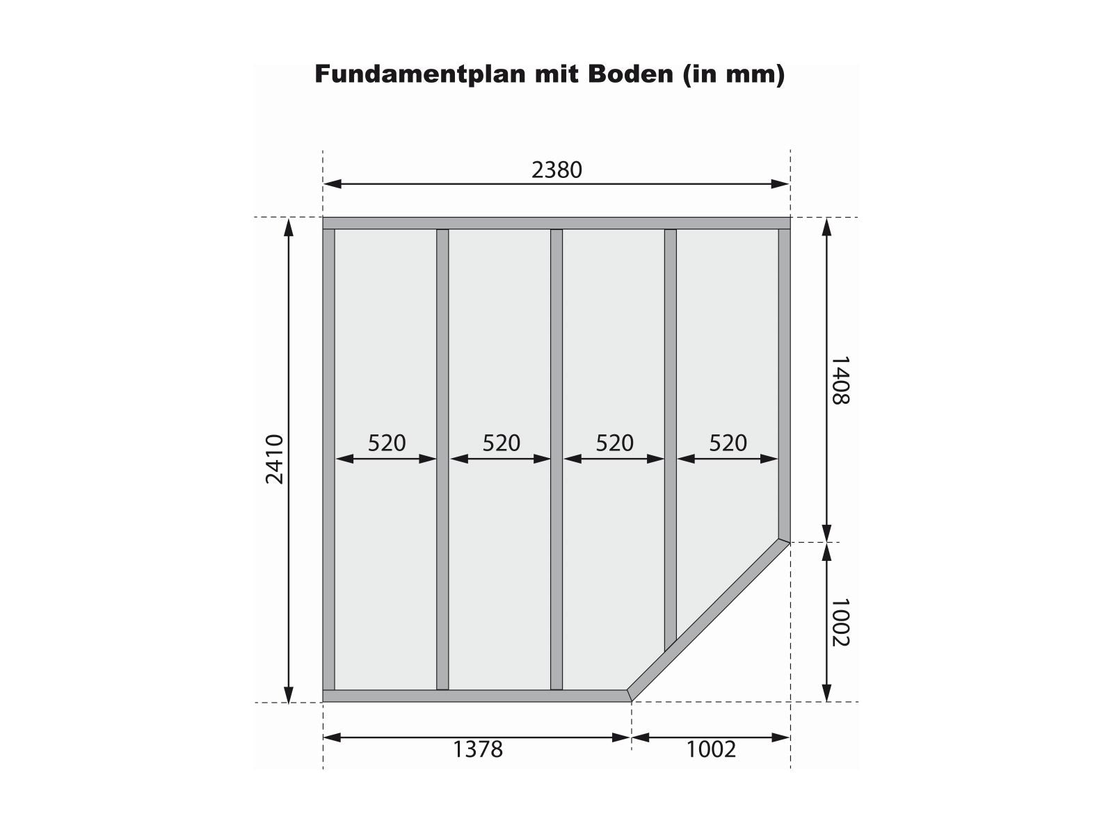 Karibu Gartenhaus Goldendorf 5 terragrau 19 mm
