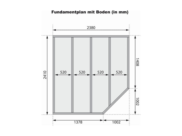 Karibu Gartenhaus Goldendorf 5 terragrau 19 mm