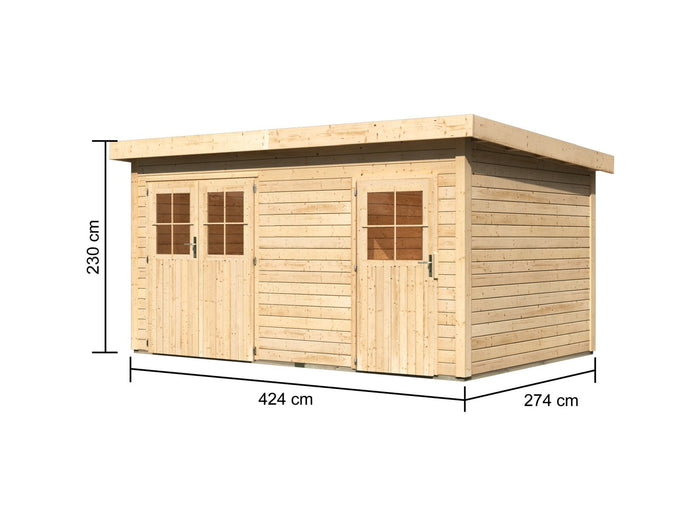 Karibu Gartenhaus Mattrup 2 raum Haus natur 28 mm