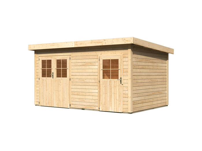 Karibu Gartenhaus Mattrup 2 raum Haus natur 28 mm