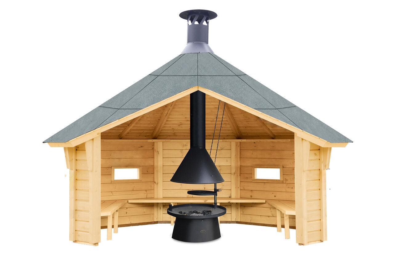 Wolff Finnhaus Wetterschutzhütte Wanja 3327 XL 45 mit Grill