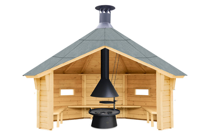 Wolff Finnhaus Wetterschutzhütte Wanja 3327 XL 45 mit Grill