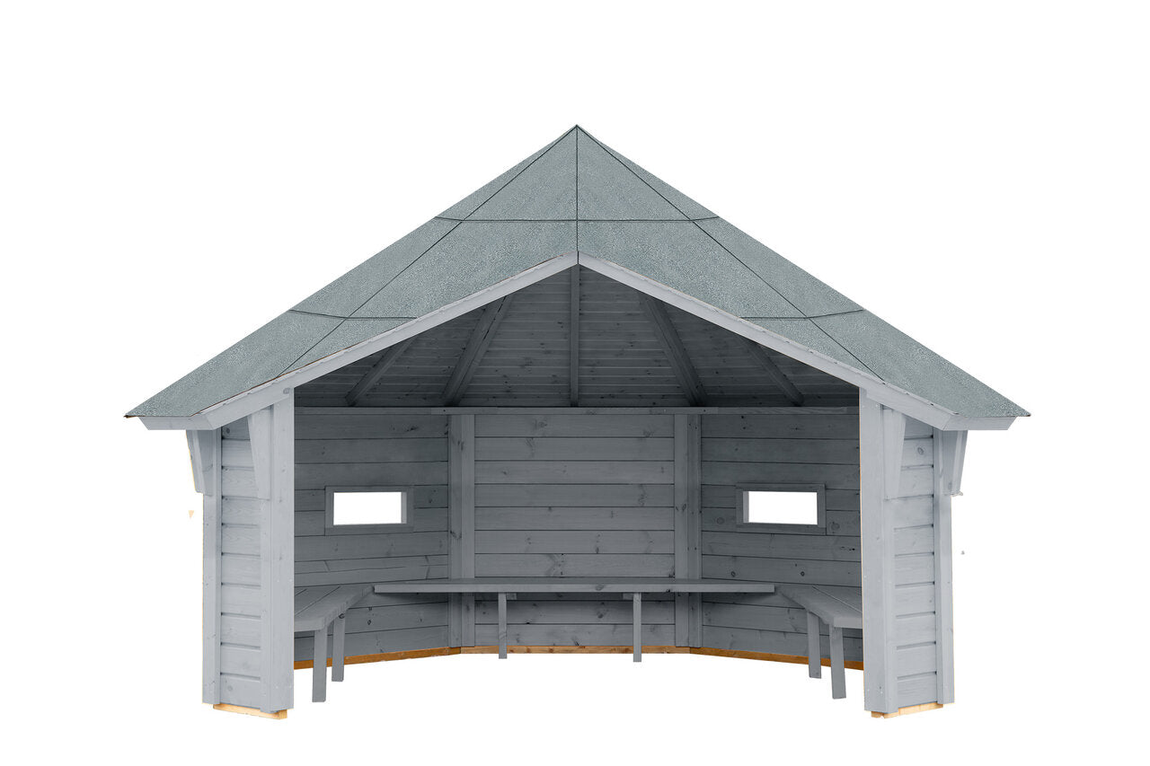 Wolff Finnhaus Wetterschutzhütte Wanja 3327 XL 45 Betongrau