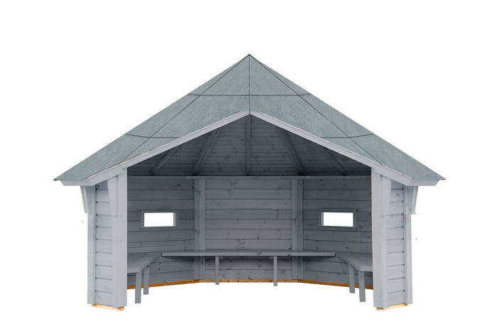 Wolff Finnhaus Wetterschutzhütte Wanja 3327 XL 45 Betongrau