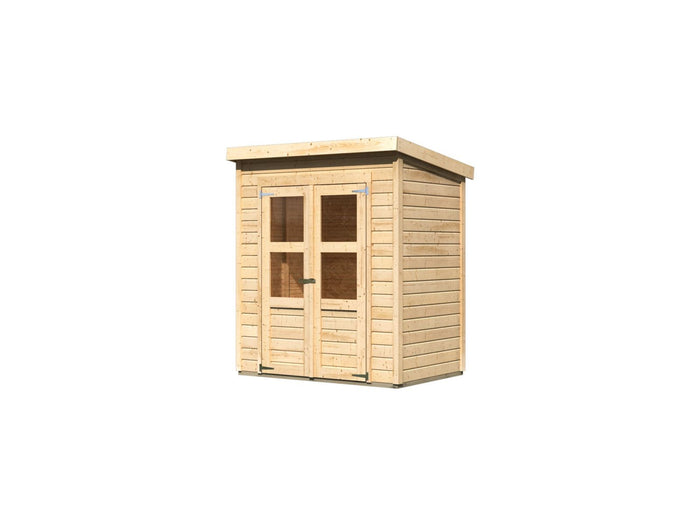 Karibu Gerätehaus Merseburg 2 natur 14 mm