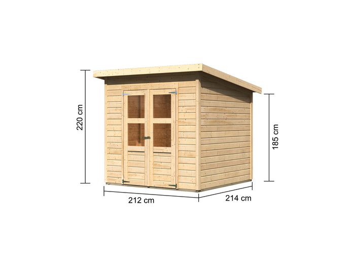 Karibu Gerätehaus Merseburg 4 natur 14 mm