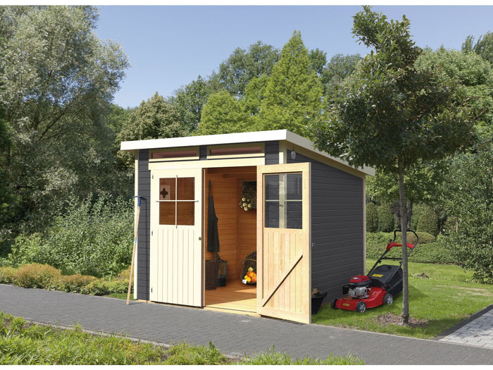 Karibu Gartenhaus Glücksburg 4 terragrau 19 mm