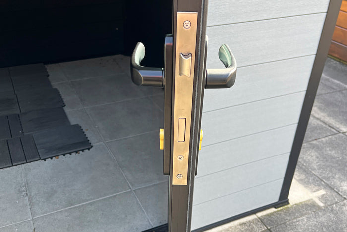 Wolff Finnhaus WPC-Haus Tona 6024 Anthrazit mit Wandpaket