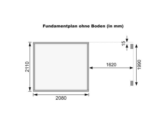 Karibu Gerätehaus Merseburg 4 SET mit Anbaudach