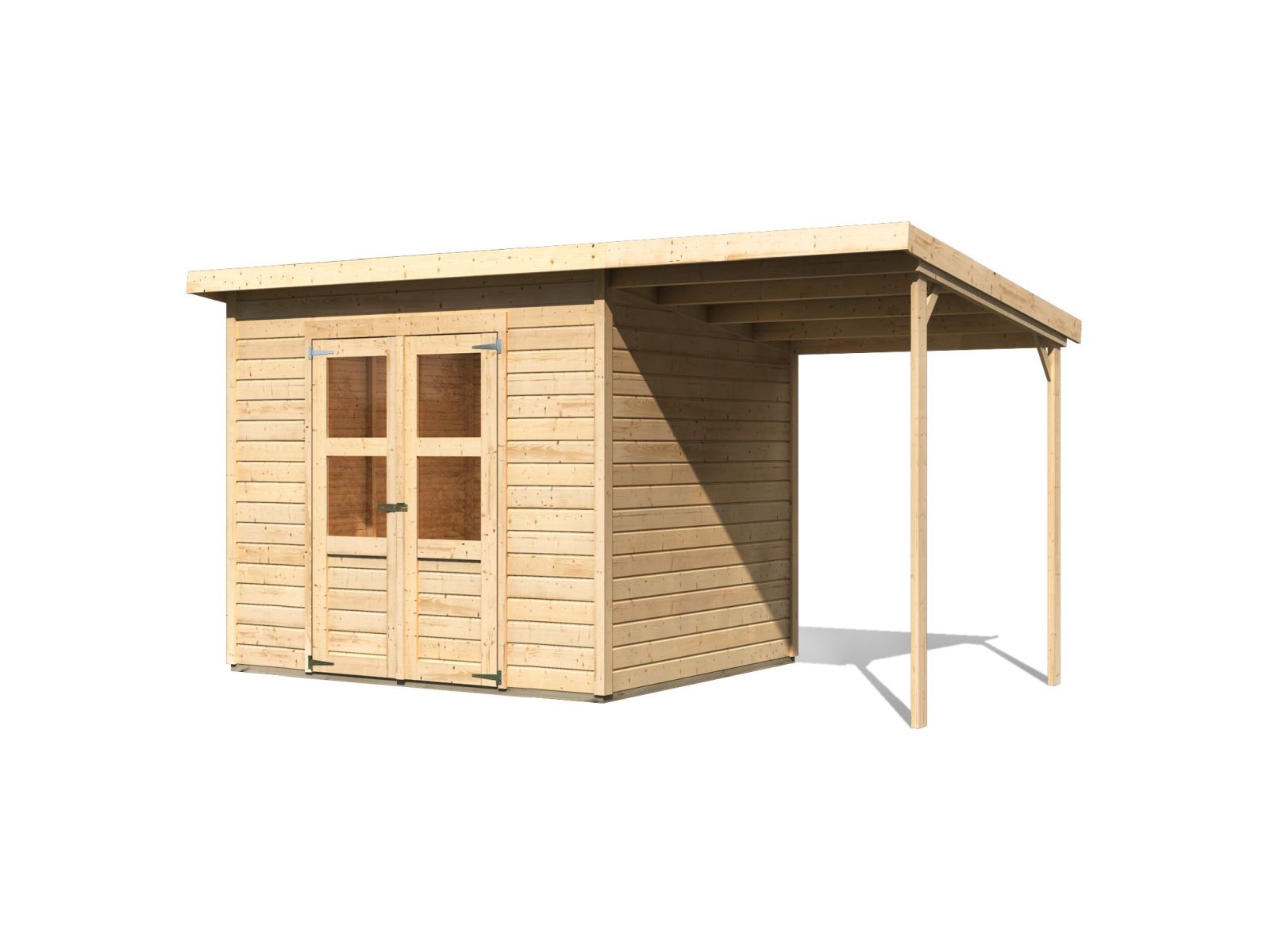 Karibu Gerätehaus Merseburg 5 SET mit Anbaudach