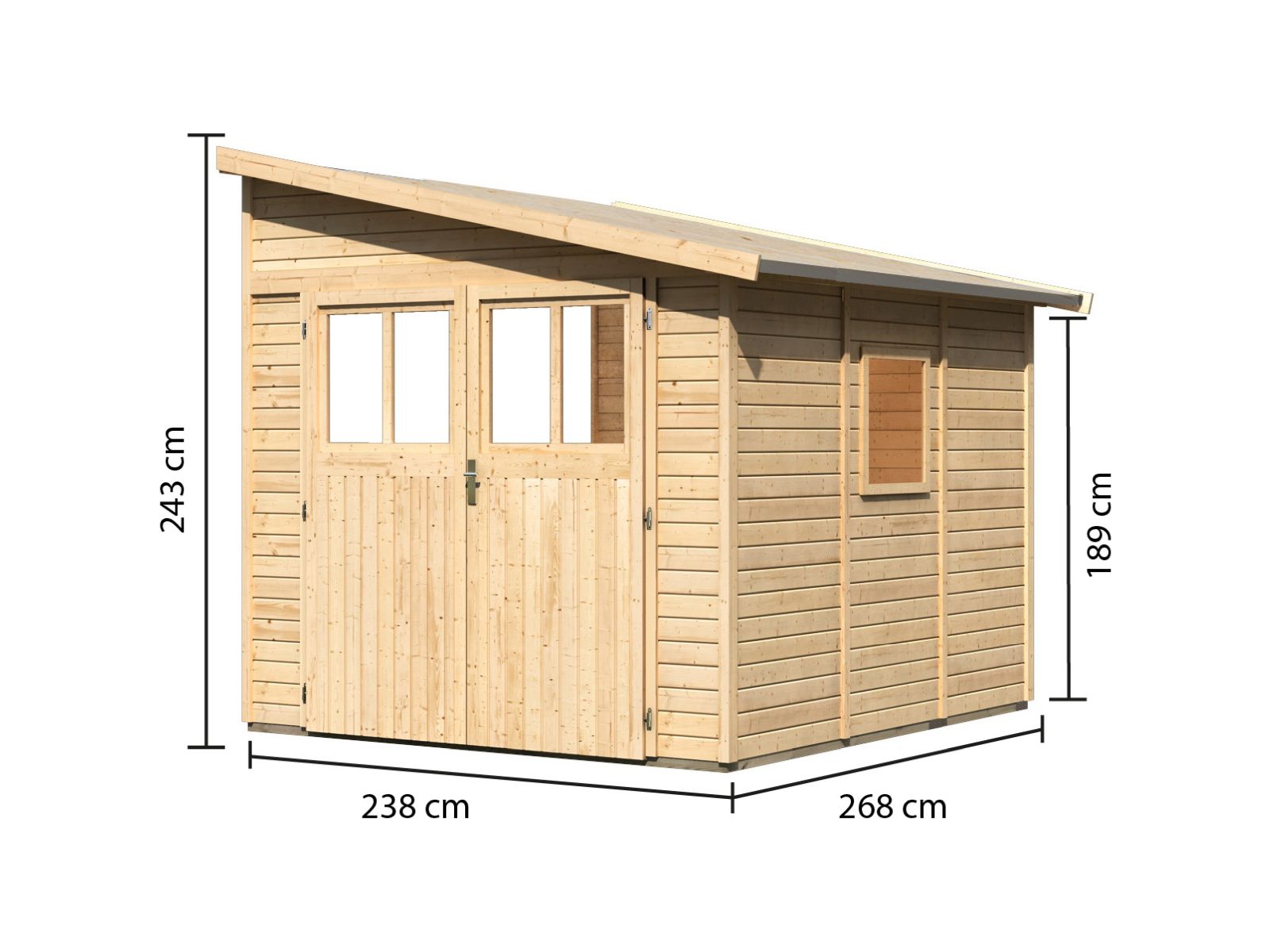 Karibu Gartenhaus Bomlitz 3 natur 19 mm