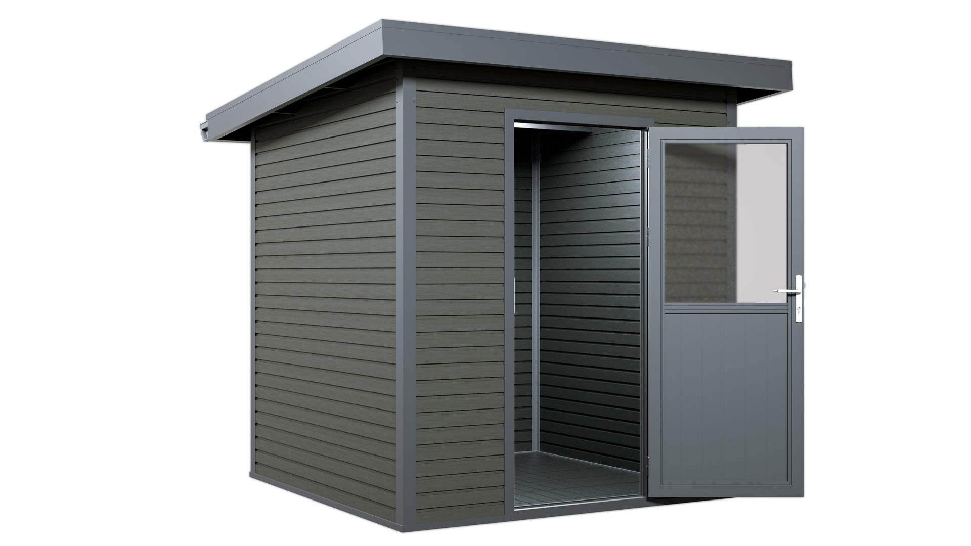 WPC Gartenhaus Linia 2020 inkl. Dachrinnen-Set, 2-farbig Grau/Anthrazit