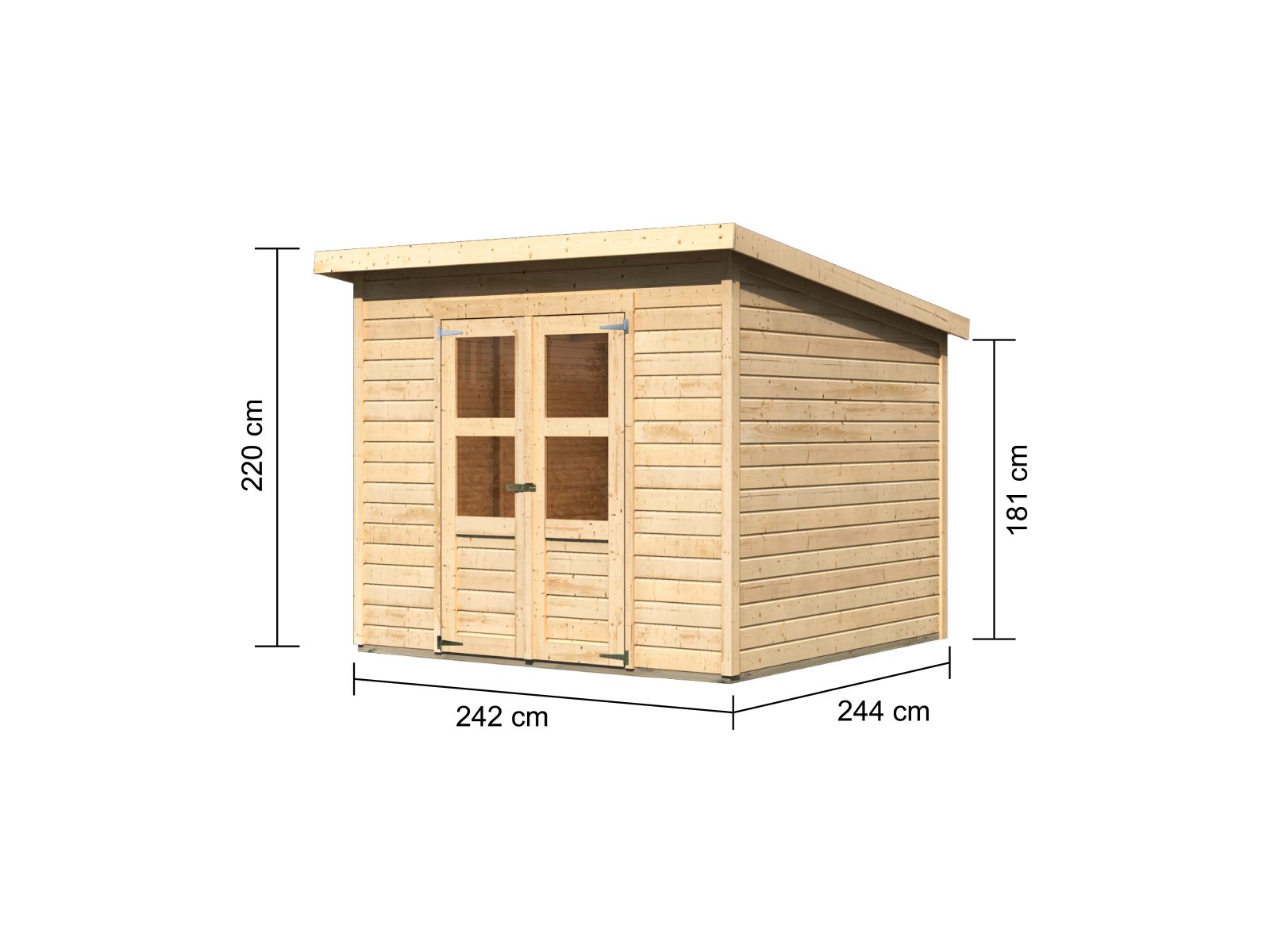 Karibu Gerätehaus Merseburg 6 natur 14 mm