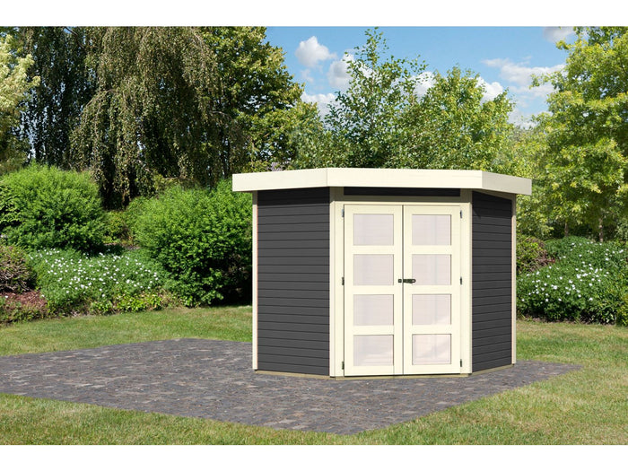 Karibu Gartenhaus Goldendorf 3 terragrau 19 mm