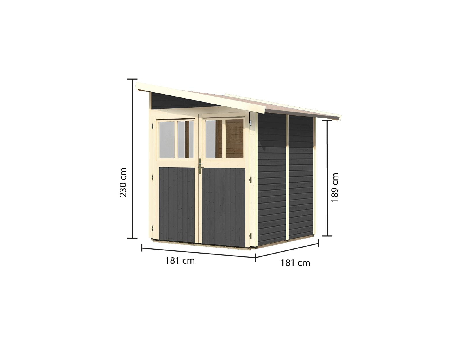 Karibu Gartenhaus Wandlitz 2 terragrau 19 mm