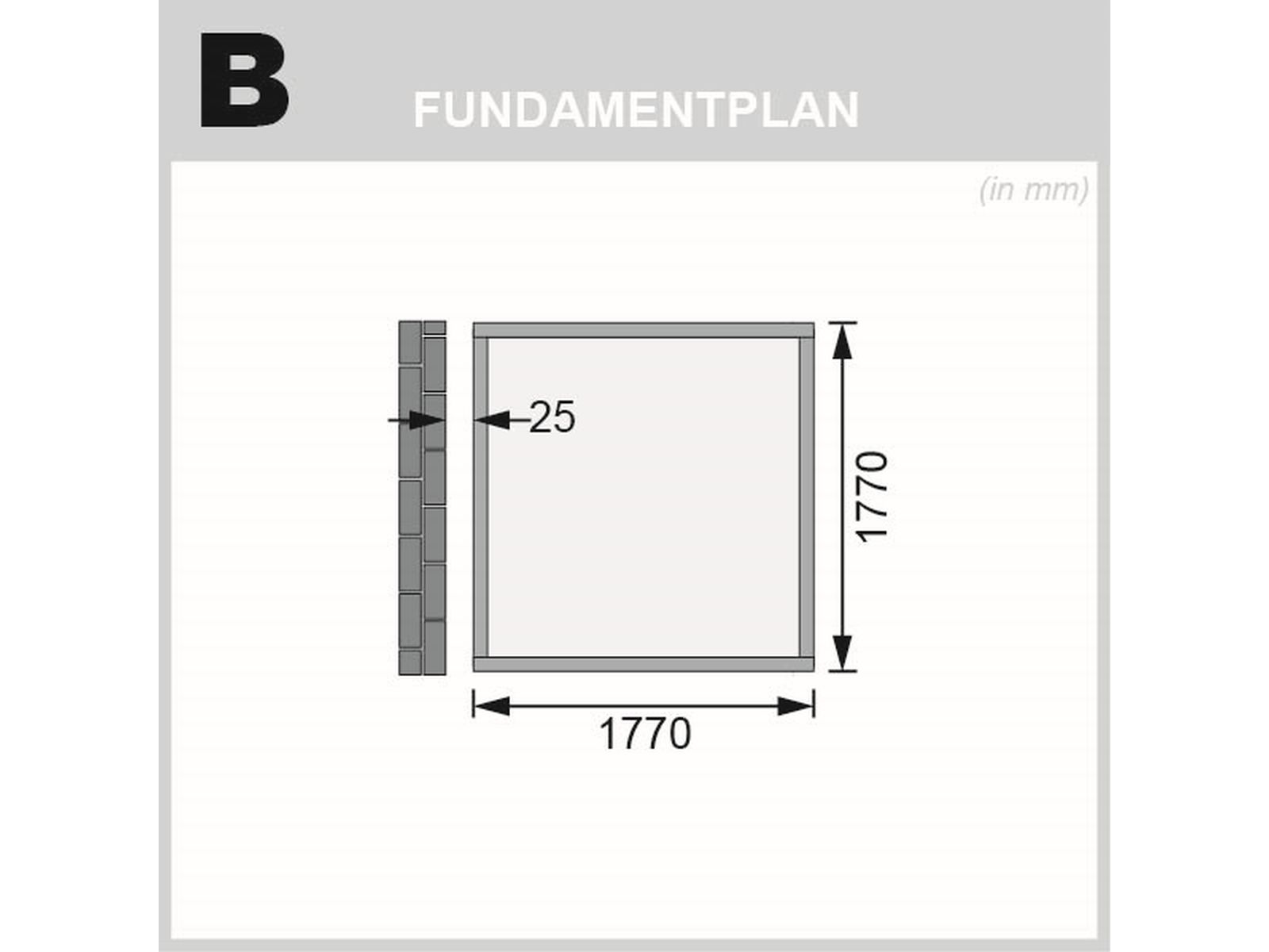 Karibu Gartenhaus Wandlitz 2 terragrau 19 mm