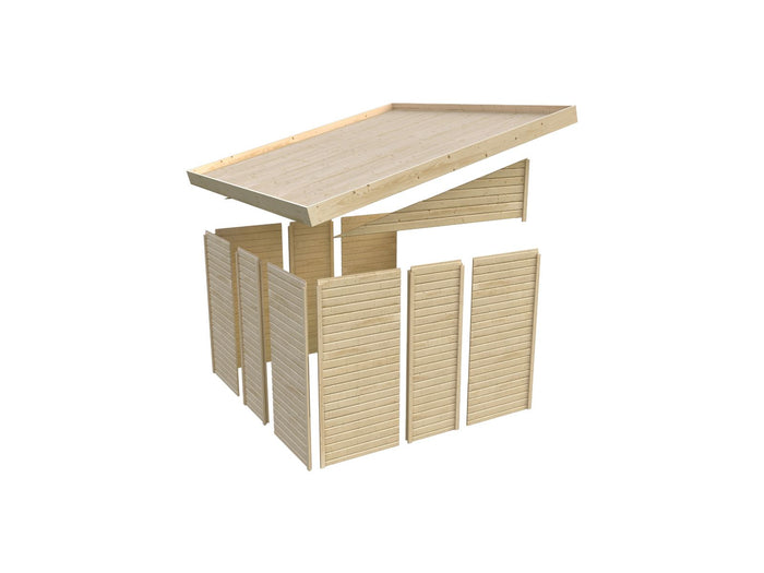 Karibu Gartenhaus Wandlitz 5 terragrau 19 mm