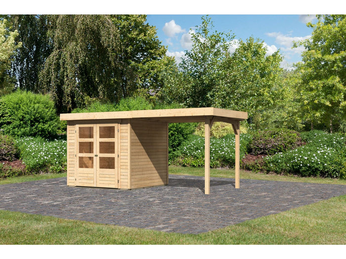 Karibu Gartenhaus Askola 2 mit Anbaudach 2,25 Meter