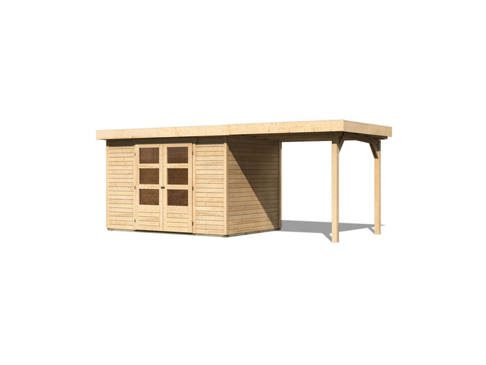 Karibu Gartenhaus Askola 4 mit Anbaudach 2,25 Meter