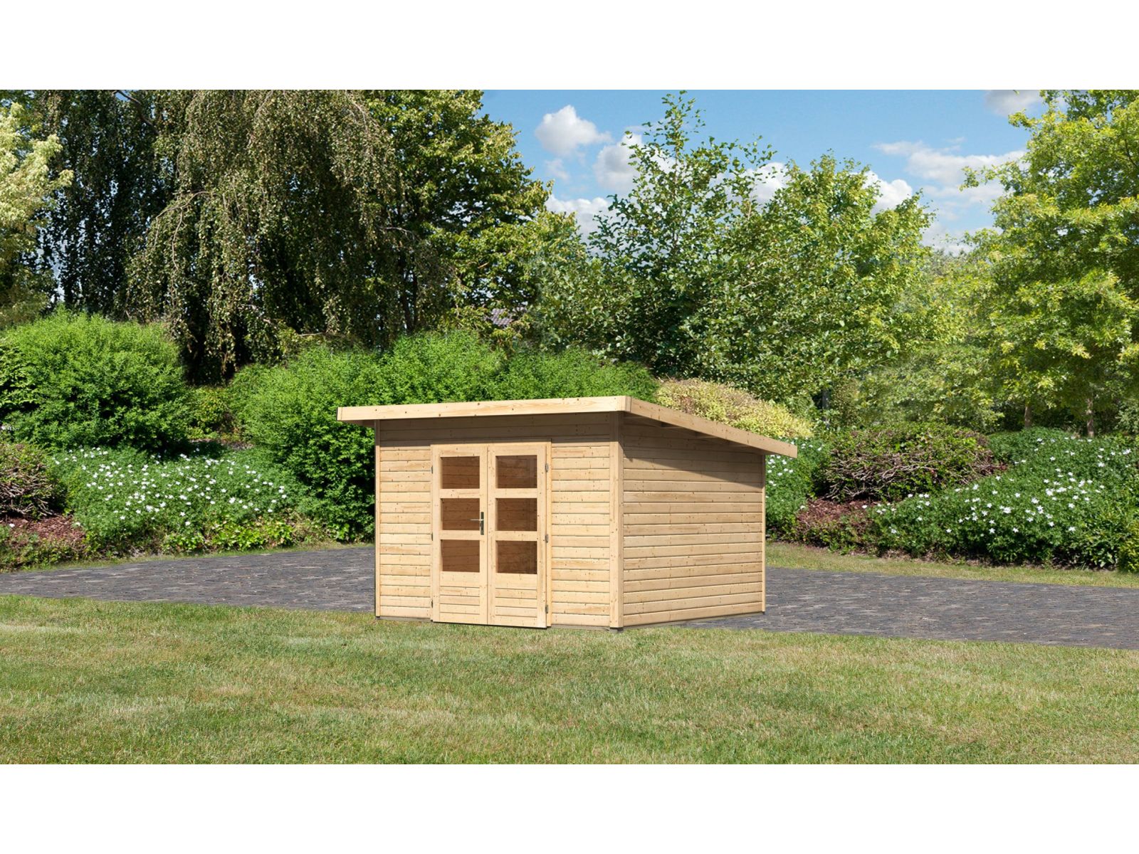 Karibu Gartenhaus Northeim 3 naturbelassen 38 mm