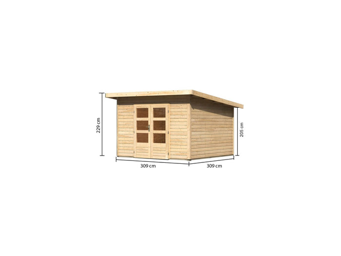 Karibu Gartenhaus Northeim 3 naturbelassen 38 mm