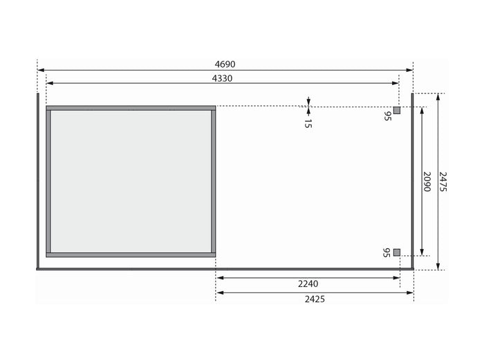 Karibu Gartenhaus Askola 3 mit Anbaudach 2,75 Meter