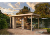 Karibu Gartenhaus Schwandorf 3 natur mit Anbaudach 2,75 Meter