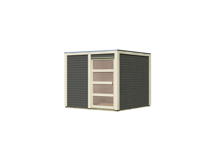 Karibu Gartenhaus Qubic in terragrau