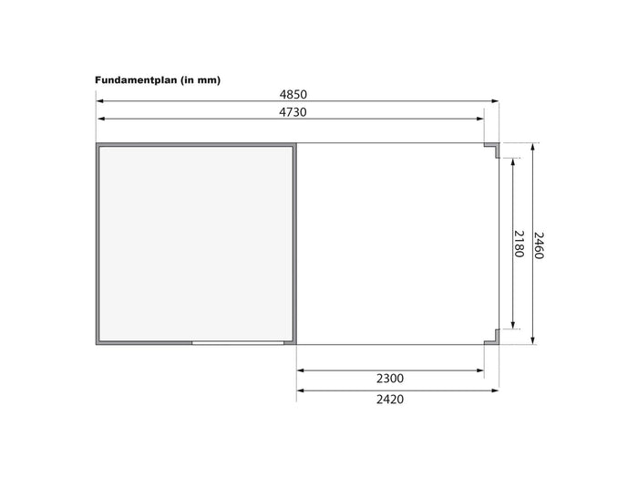 Karibu Gartenhaus Qubic in terragrau mit Anbaudach