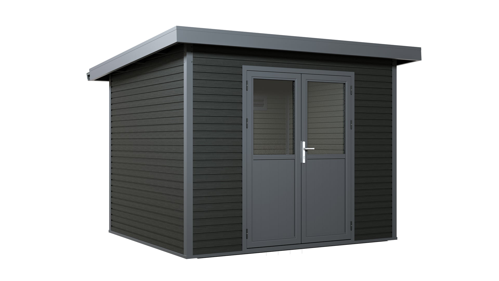 WPC Gartenhaus Linia 2824 inkl. Dachrinnen-Set, 2-farbig in Grau/Anthrazit