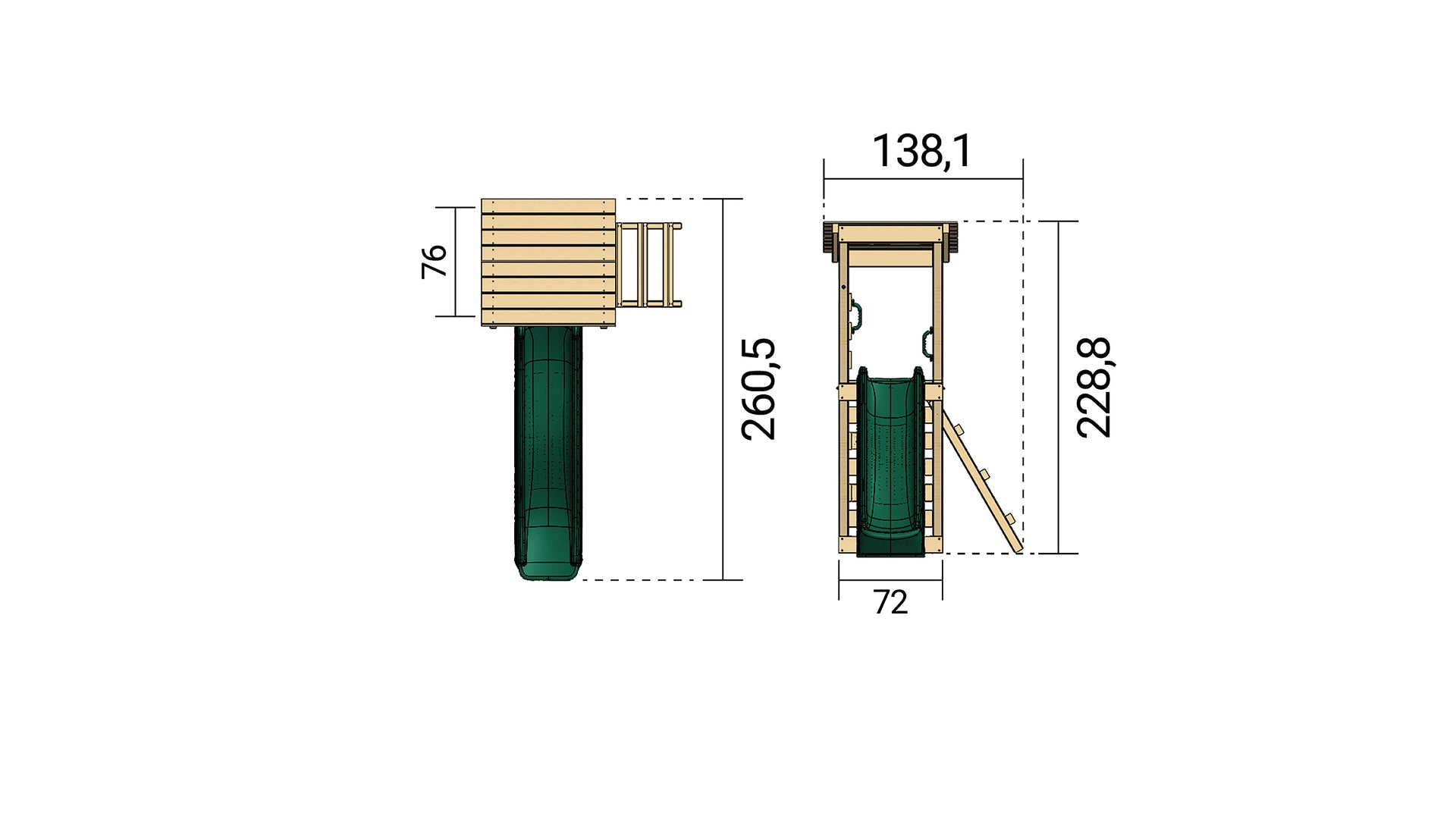 Weka Kinderspielturm Nizza inkl. Rutsche und Kletterwand