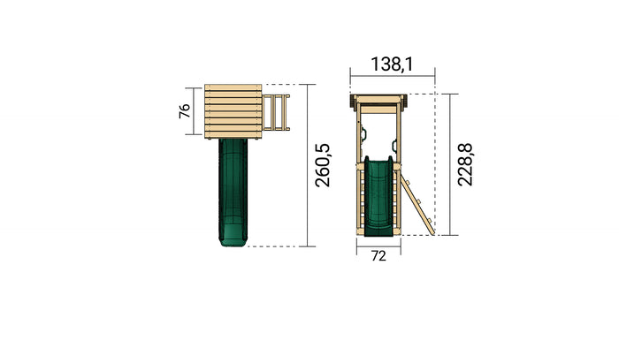 Weka Kinderspielturm Nizza inkl. Rutsche und Kletterwand