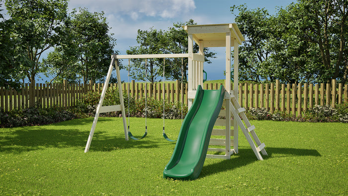 Weka Kinderspielturm Neapel inkl. Rutsche, Kletterwand und Doppelschaukel