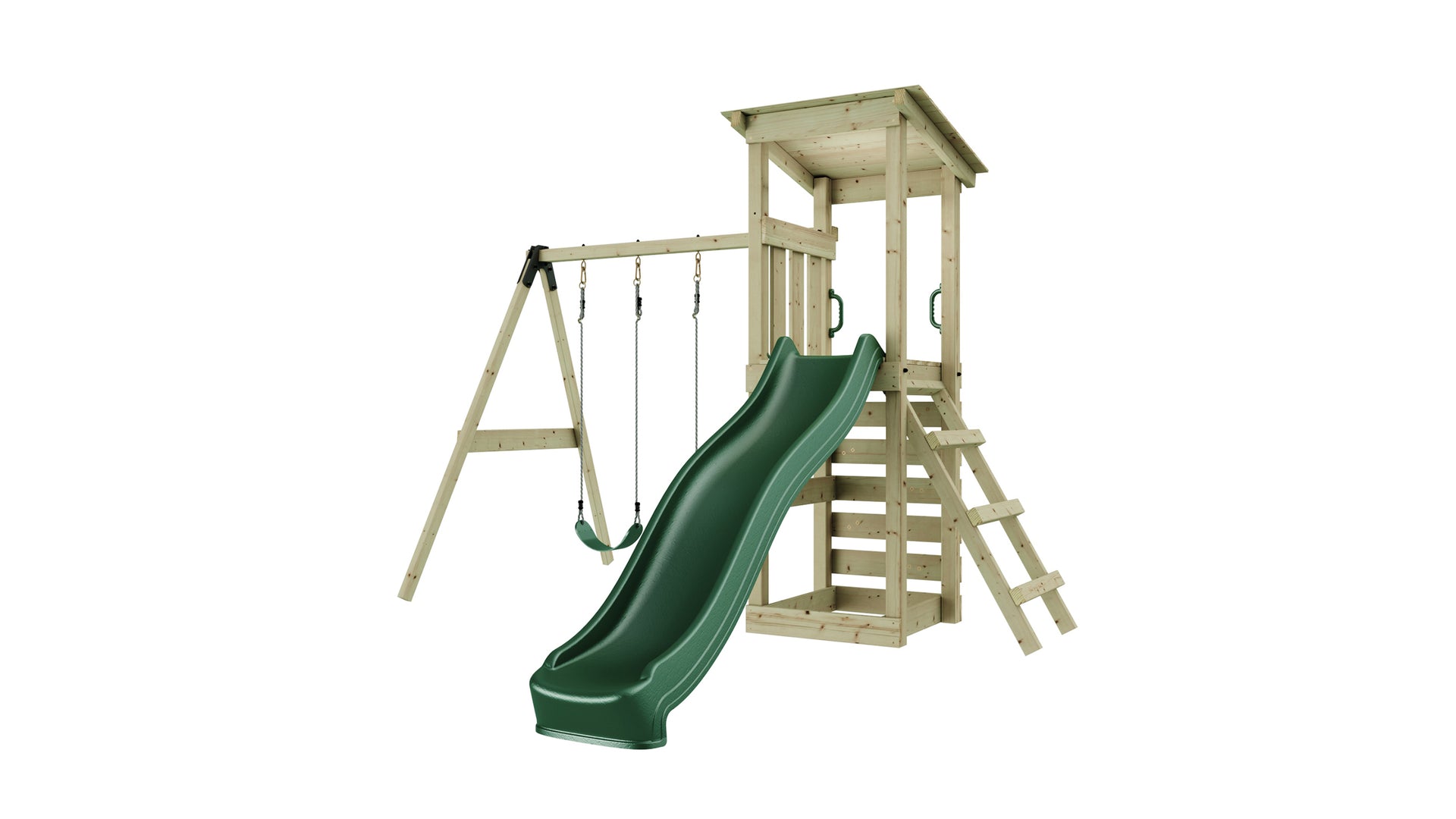 Weka Kinderspielturm Neapel inkl. Rutsche, Kletterwand und Doppelschaukel