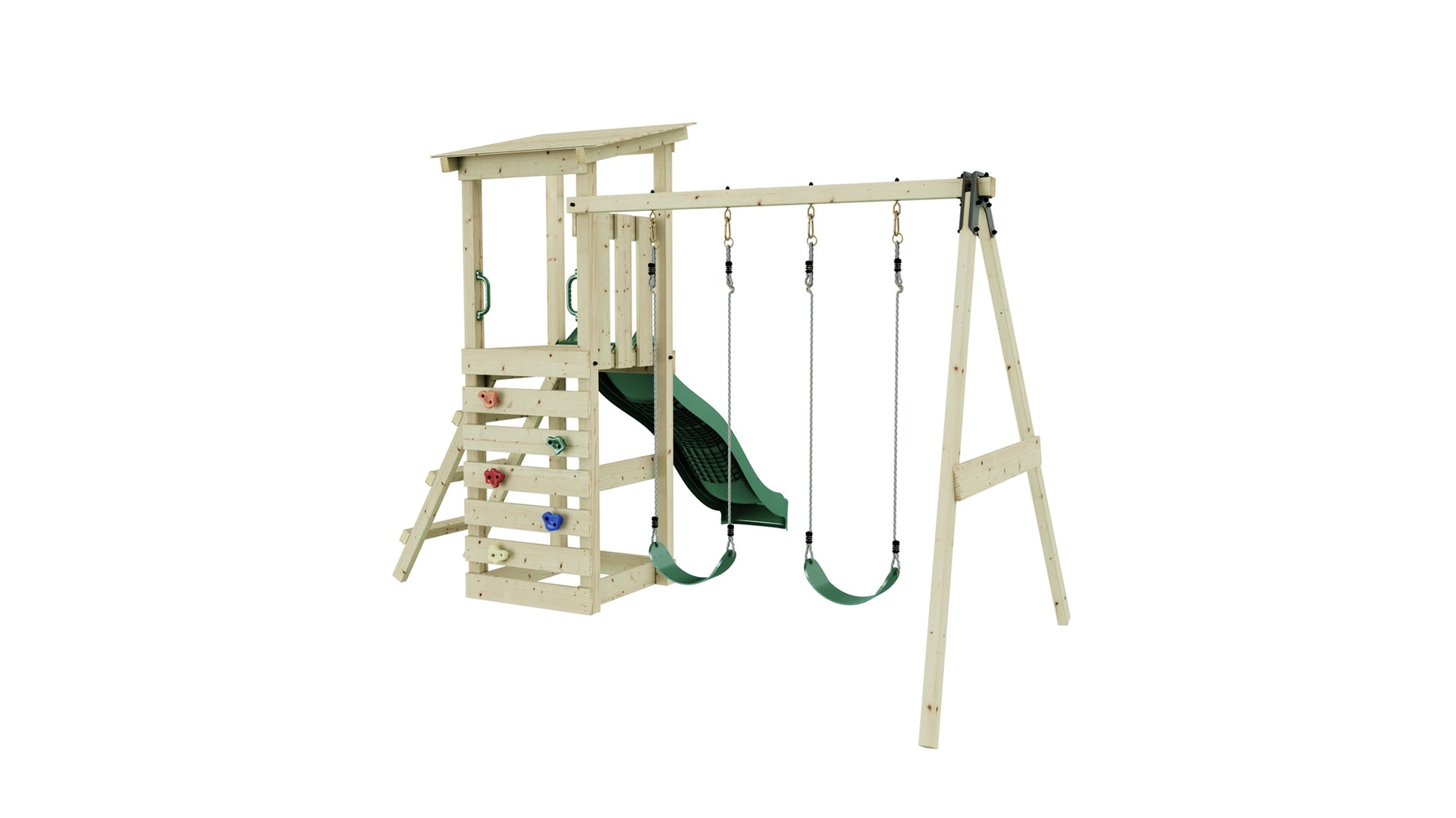 Weka Kinderspielturm Neapel inkl. Rutsche, Kletterwand und Doppelschaukel