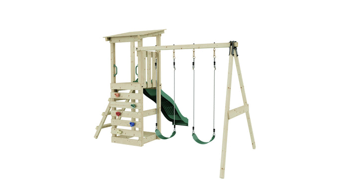 Weka Kinderspielturm Neapel inkl. Rutsche, Kletterwand und Doppelschaukel