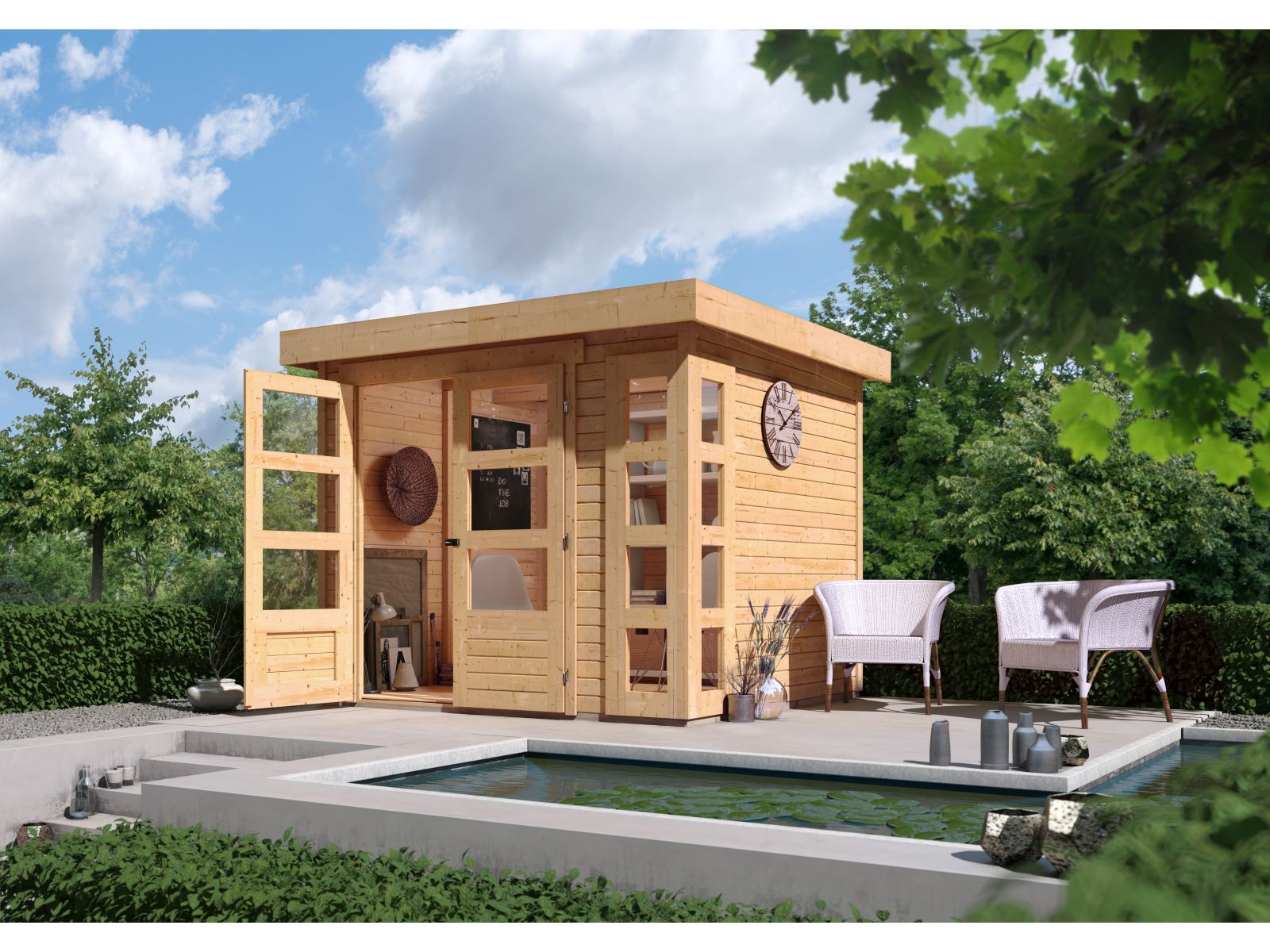 Karibu Gartenhaus Kerko 3 natur 19 mm