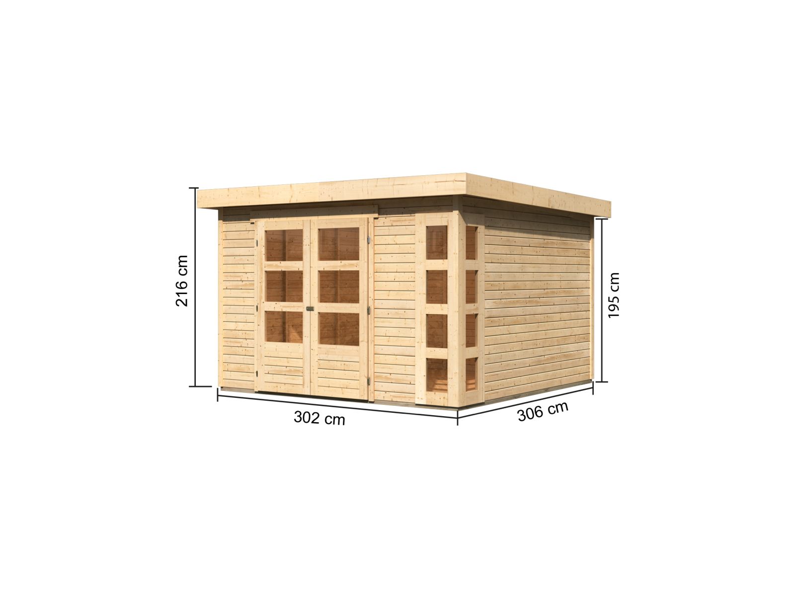 Karibu Gartenhaus Kerko 6 natur 19 mm