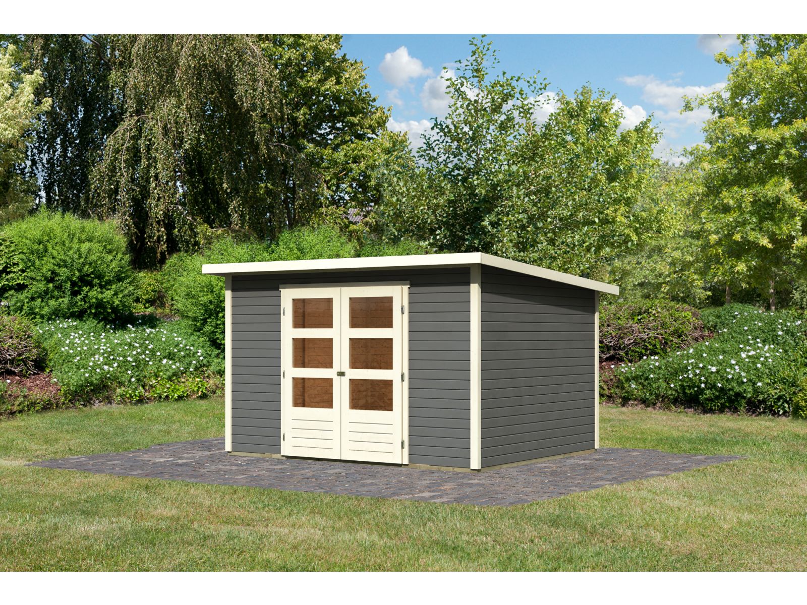 Karibu Gartenhaus Stockach 5 in terragrau