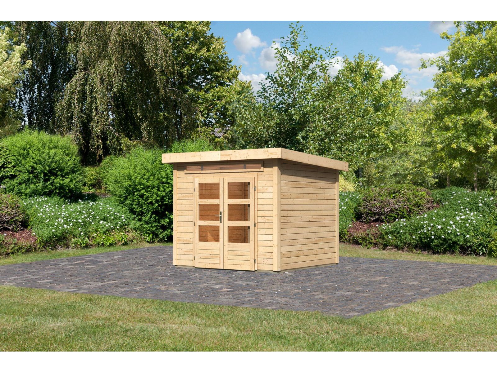 Karibu Gartenhaus Kandern 3 natur 28 mm