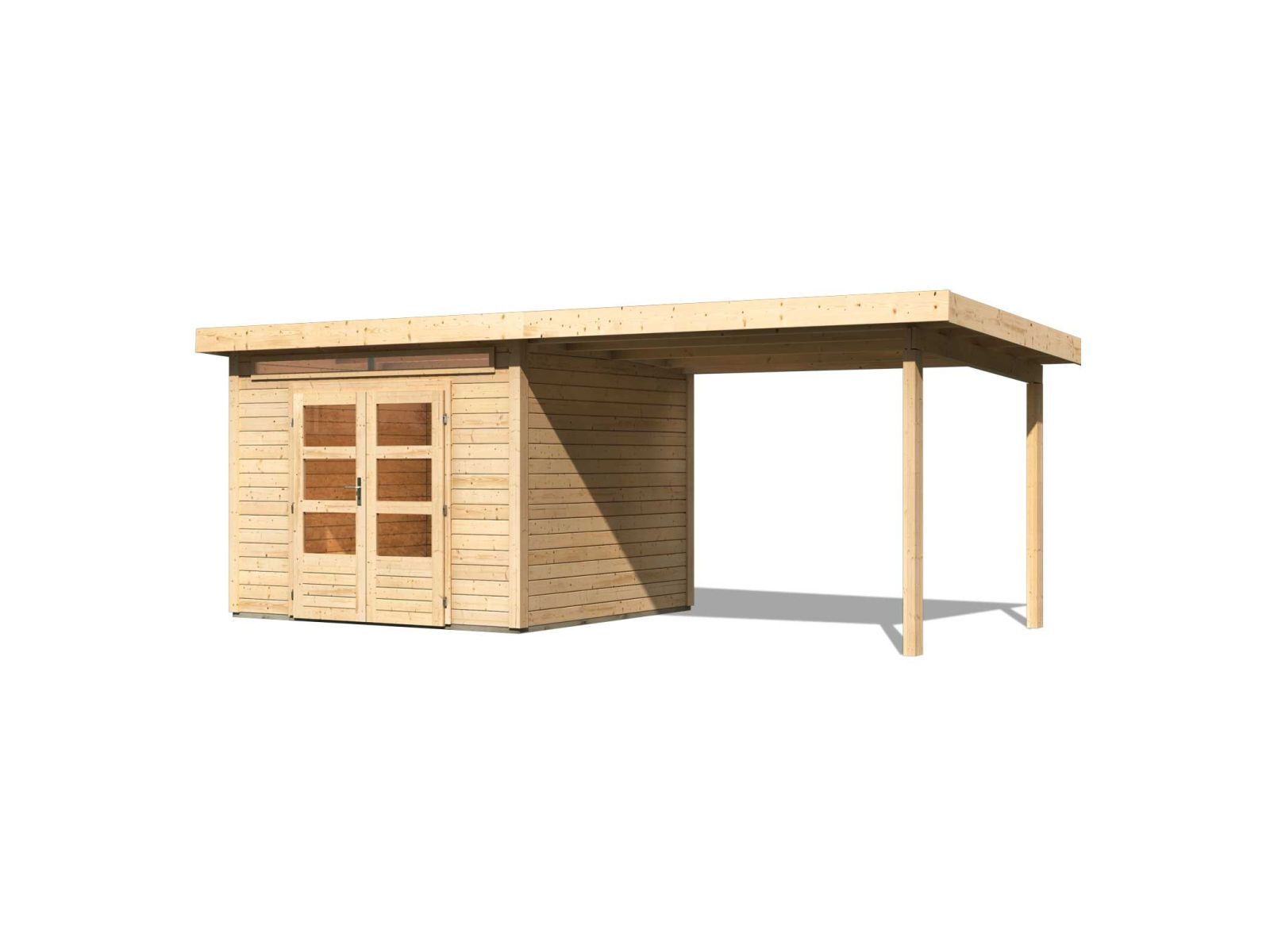 Karibu Gartenhaus Kandern 6 mit Anbaudach 2,95 Meter