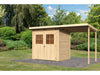 Karibu Gartenhaus Glücksburg 2 inkl. Anbaudach
