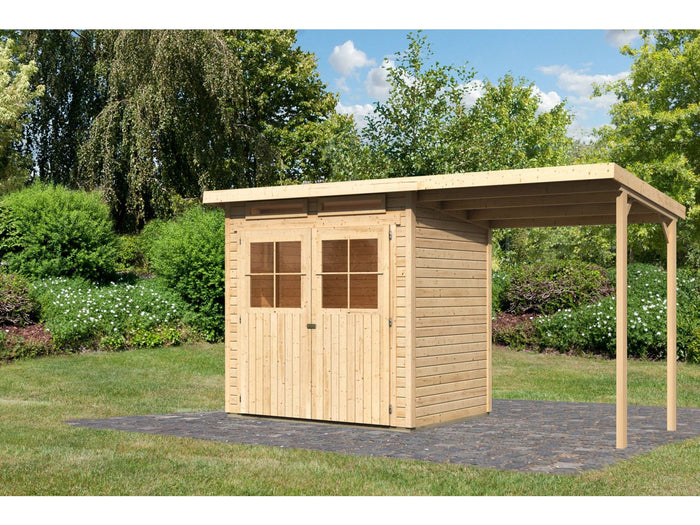 Karibu Gartenhaus Glücksburg 2 inkl. Anbaudach