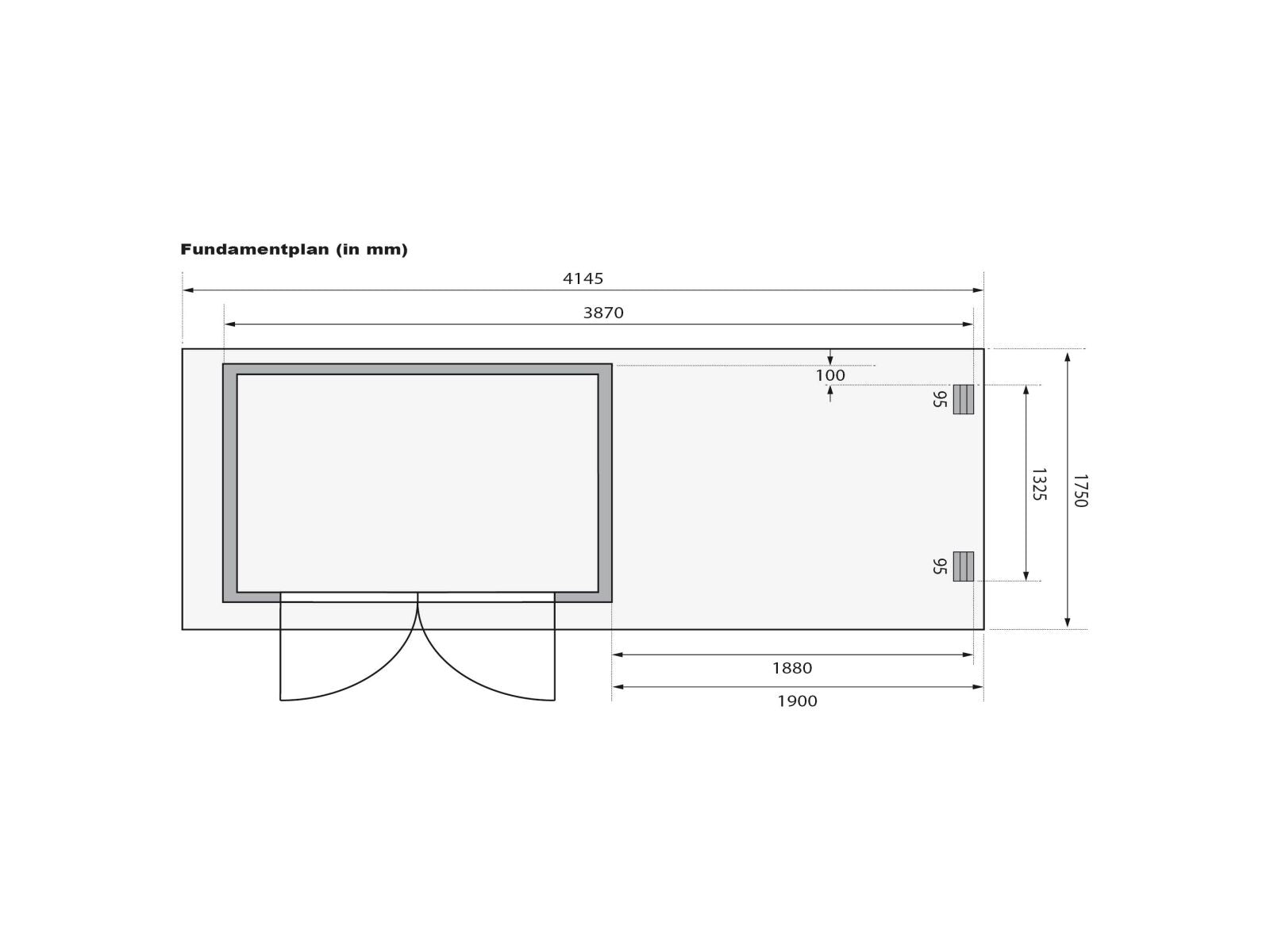 Karibu Gartenhaus Glücksburg 2 in terragrau inkl. Anbaudach