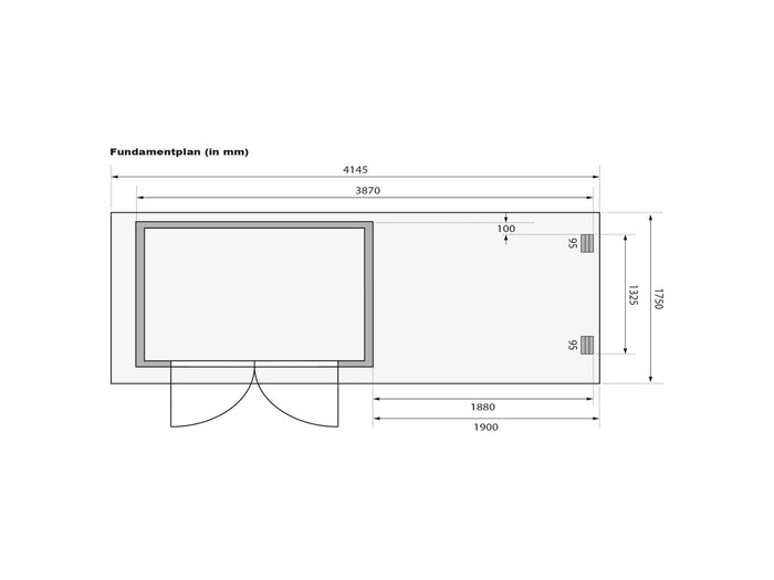 Karibu Gartenhaus Glücksburg 2 in terragrau inkl. Anbaudach