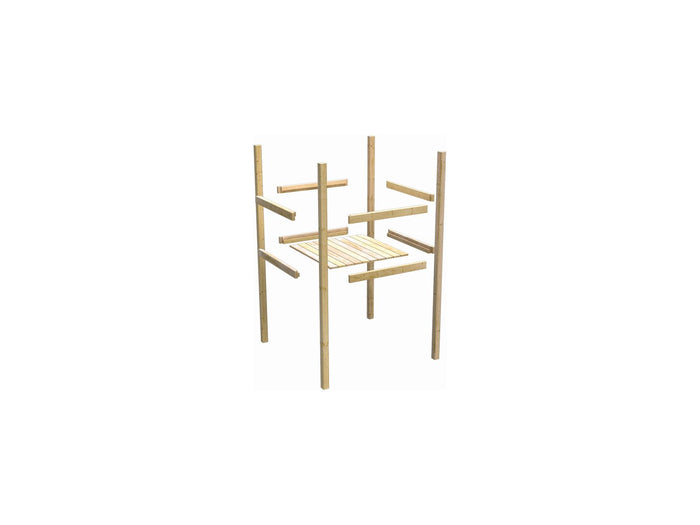 Karibu Spielturm Lotti Satteldach + Doppelschaukel + Anbauplattform + Kletterwand