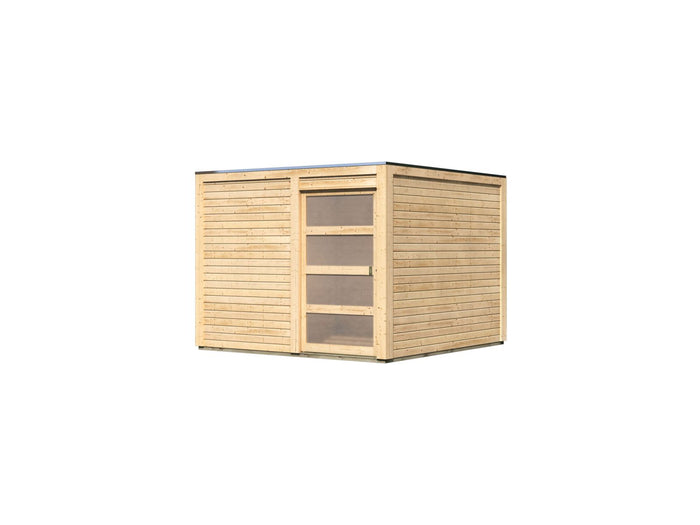 Karibu Gartenhaus Qubic 2 natur