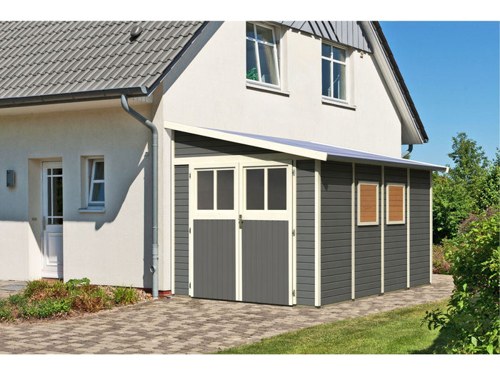 Karibu Gartenhaus Bomlitz 4 terragrau 19 mm